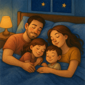 Uma família dorme bem, graças aos cuidados de um especialista em medicina do sono.